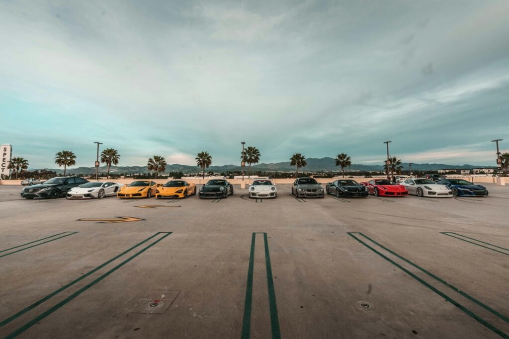 Cars In Airport Parking Lot